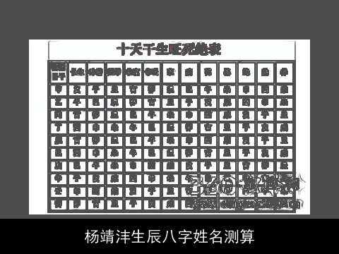 杨靖沣生辰八字姓名测算