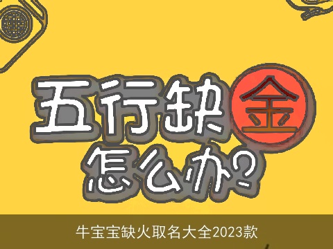 牛宝宝缺火取名大全2023款