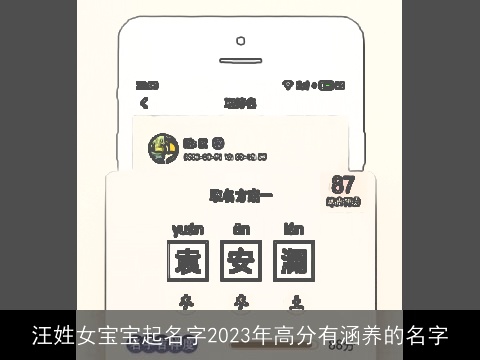 汪姓女宝宝起名字2023年高分有涵养的名字