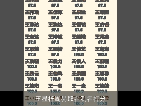 王显梓周易取名测名打分