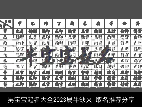 男宝宝起名大全2023属龙缺火 取名推荐分享