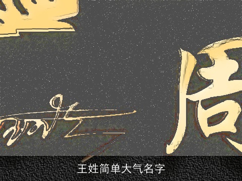 王姓简单大气名字