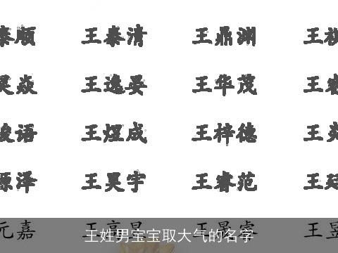 王姓男宝宝取大气的名字