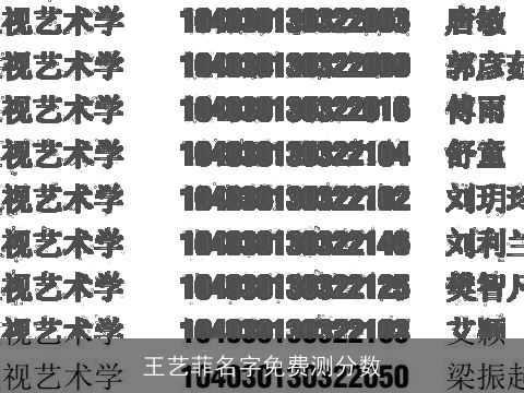 王艺菲名字免费测分数
