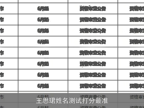 王思珺姓名测试打分最准