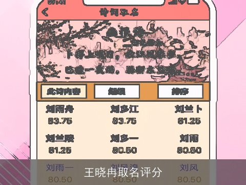 王晓冉取名评分