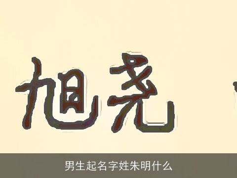 男生起名字姓朱明什么