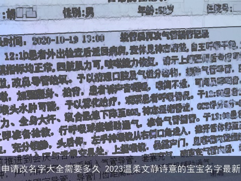 申请改名字大全需要多久 2023温柔文静诗意的宝宝名字最新