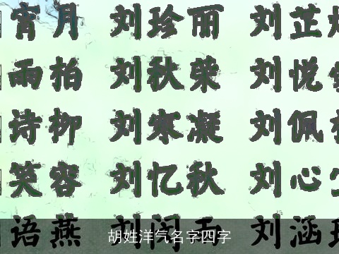 胡姓洋气名字四字