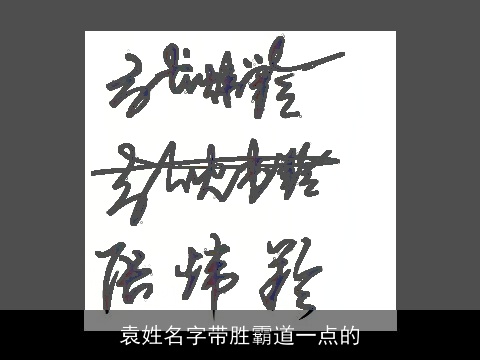 袁姓名字带胜霸道一点的