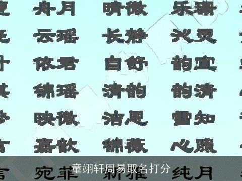 童翊轩周易取名打分