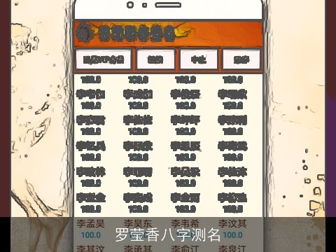 罗莹香八字测名