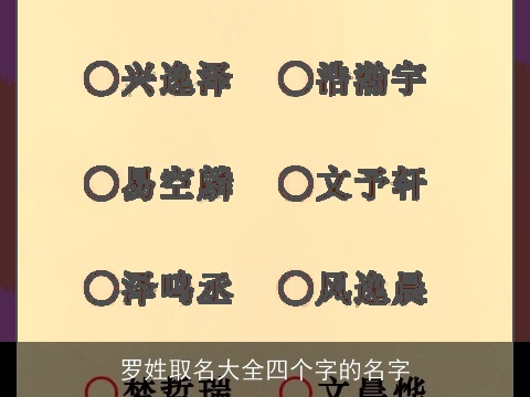 罗姓取名大全四个字的名字