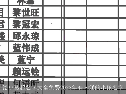 给小孩起名字大全免费2023年有内涵的小孩名字