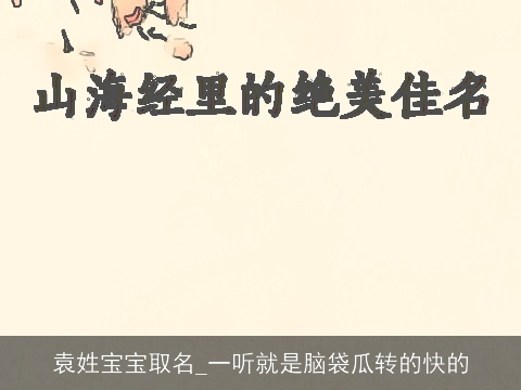 袁姓宝宝取名_一听就是脑袋瓜转的快的