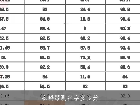 衣晓琴测名字多少分