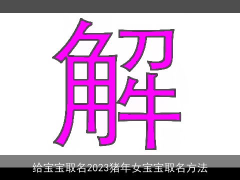 给宝宝取名2023猪年女宝宝取名方法
