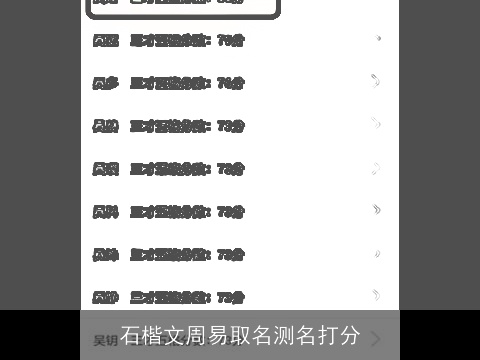 石楷文周易取名测名打分