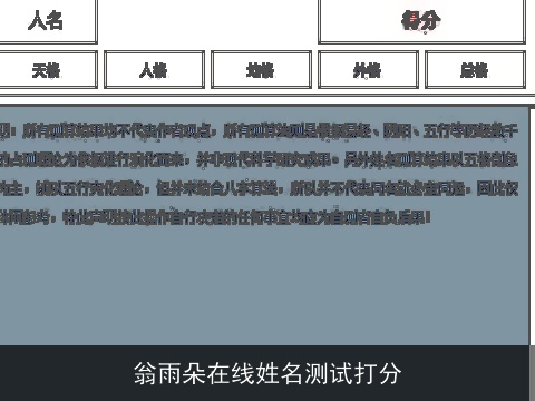 翁雨朵在线姓名测试打分