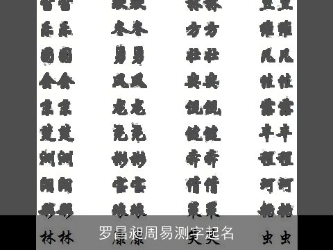 罗昌昶周易测字起名