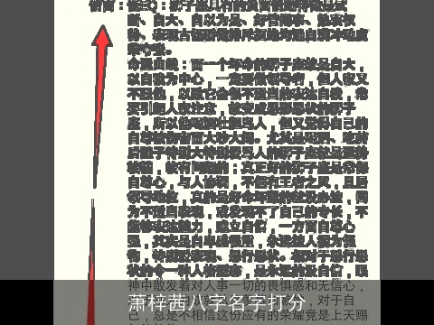 萧梓茜八字名字打分