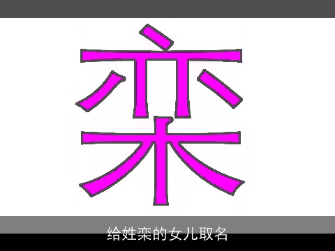 给姓栾的女儿取名