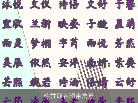 练姓取名附带寓意