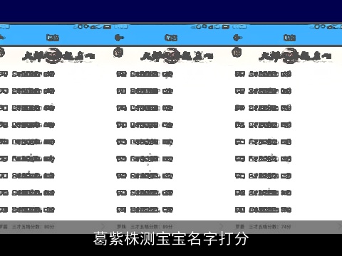 葛紫株测宝宝名字打分