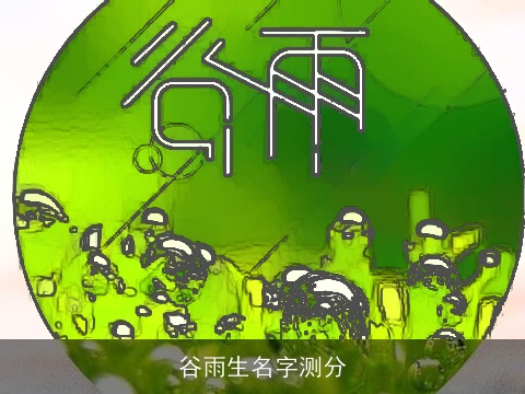 谷雨生名字测分