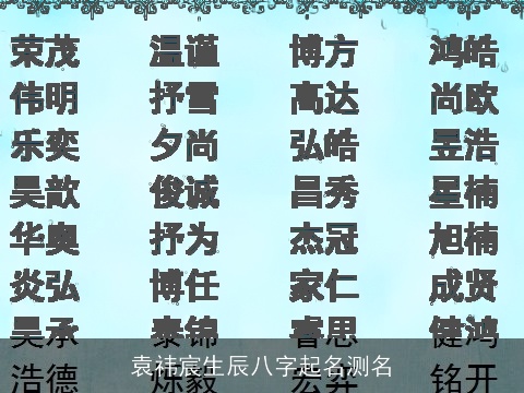 袁祎宸生辰八字起名测名