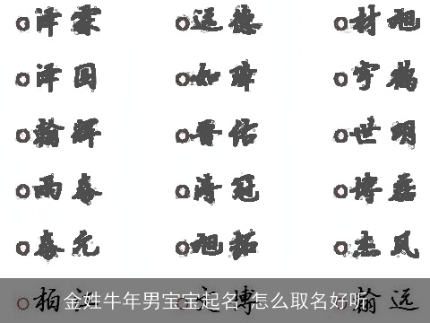 金姓牛年男宝宝起名 怎么取名好听