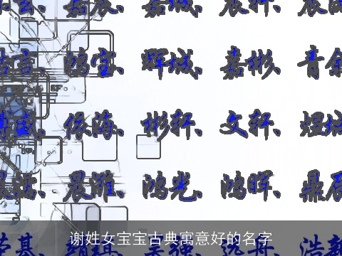 谢姓女宝宝古典寓意好的名字