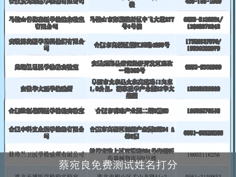 蔡宛良免费测试姓名打分