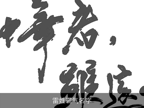 雷姓霸气名字