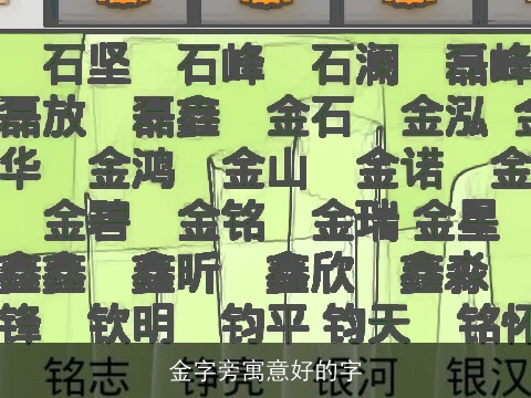 金字旁寓意好的字