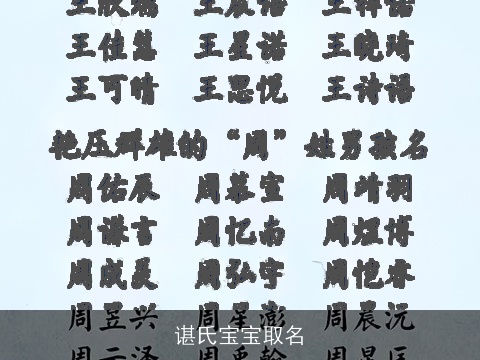 谌氏宝宝取名