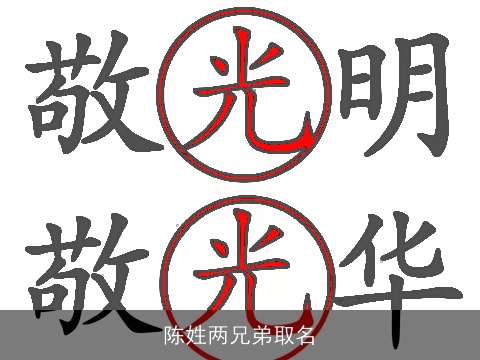陈姓两兄弟取名