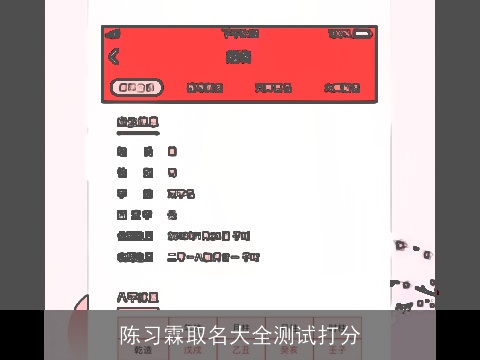 陈习霖取名大全测试打分