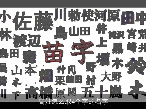 高姓怎么取4个字的名字
