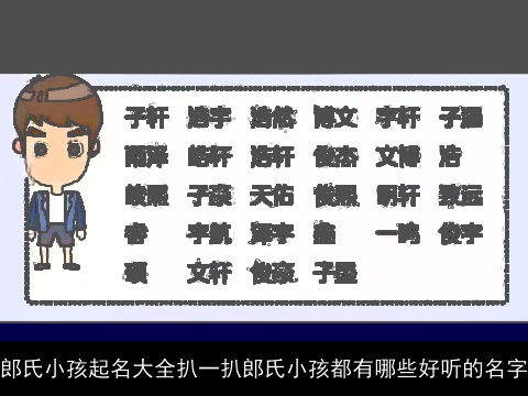 郎氏小孩起名大全扒一扒郎氏小孩都有哪些好听的名字