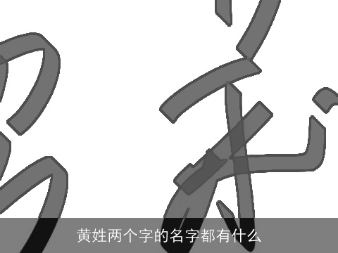 黄姓两个字的名字都有什么