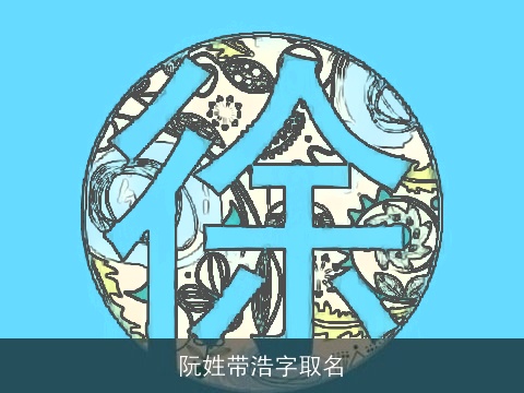 阮姓带浩字取名