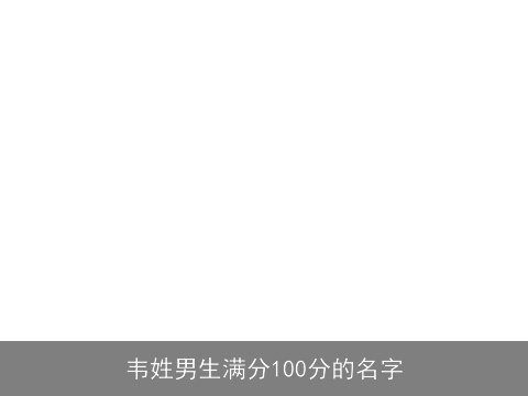 韦姓男生满分100分的名字