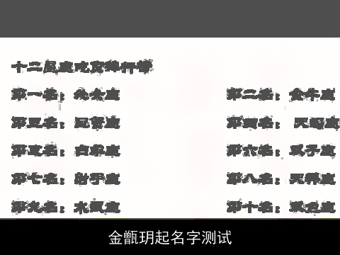 金甑玥起名字测试