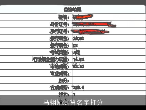 马翎娟测算名字打分