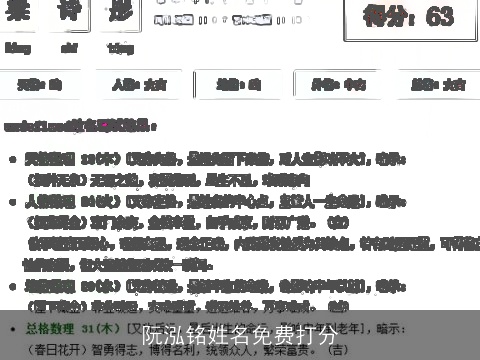 阮泓铭姓名免费打分