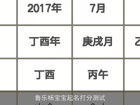 鲁乐杨宝宝起名打分测试