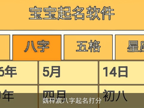 魏梓宸八字起名打分