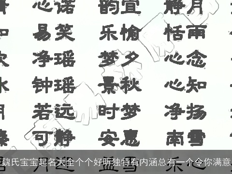 魏氏宝宝起名大全个个好听独特有内涵总有一个令你满意
