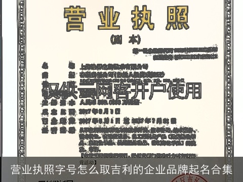 营业执照字号怎么取吉利的企业品牌起名合集